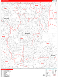 Mount Prospect Wall Map Zip Code Red Line Style 2026